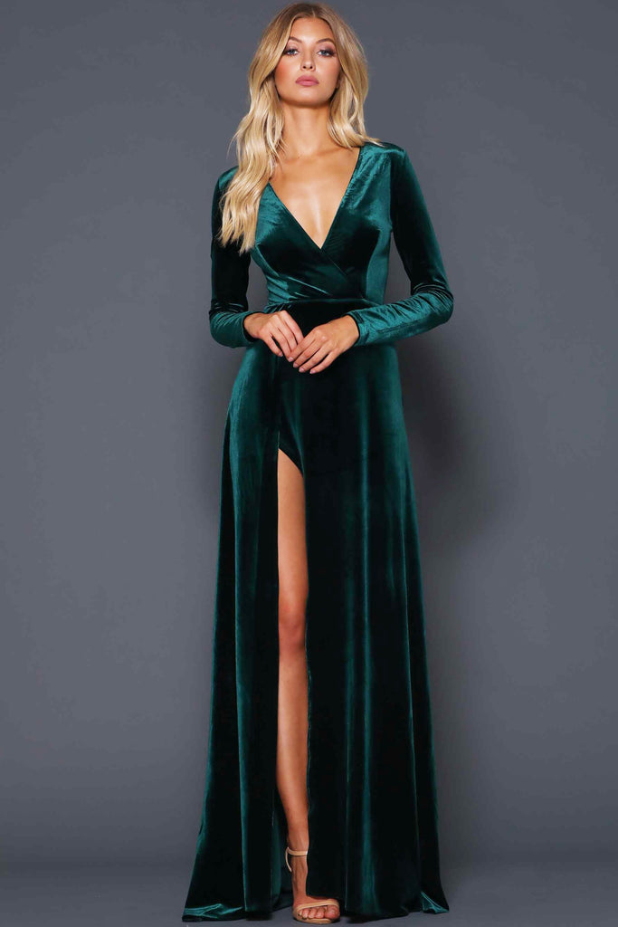 Fontaine Green Velvet Gown by Elle ...